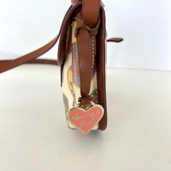 DOONEY & BOURKE Multicolor Coded Canvas Brown Leather Trim Convertible Crossbody - Picture 6 of 16